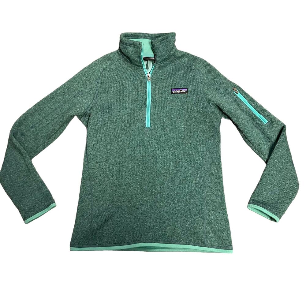 Patagonia XS Womens Better Sweater Quarter Zip Pullover Mogul Blue